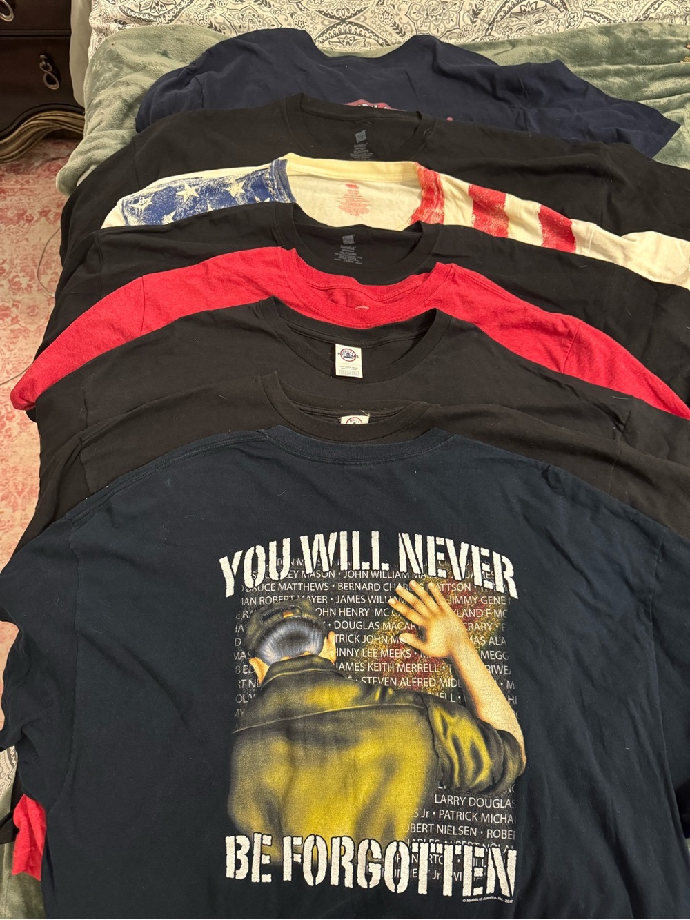 Lot of 8 men’s veteran / patriotic tee shirts all size 3XL
